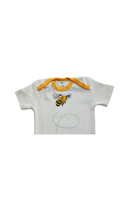 Joli bébé sans manche en coton bio avec une abeille